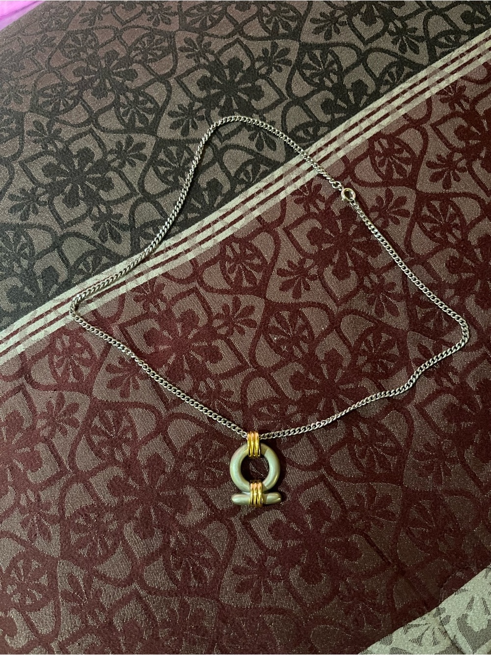 Avon Sterling Silver Necklace with Gold Accent